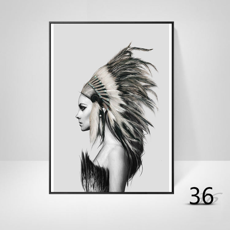 Nordic Decorative Painting Hotel Bedroom Living Room Hanging Painting Oil Painting Wall Painting Beauty Mural Modern Minimalist European Painting
