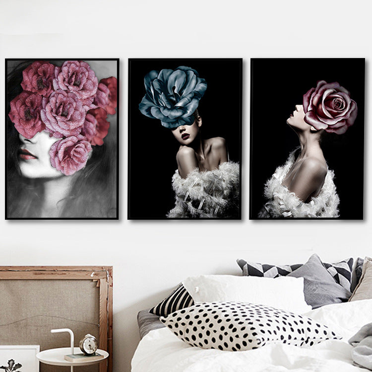 Nordic Decorative Painting Hotel Bedroom Living Room Hanging Painting Oil Painting Wall Painting Beauty Mural Modern Minimalist European Painting
