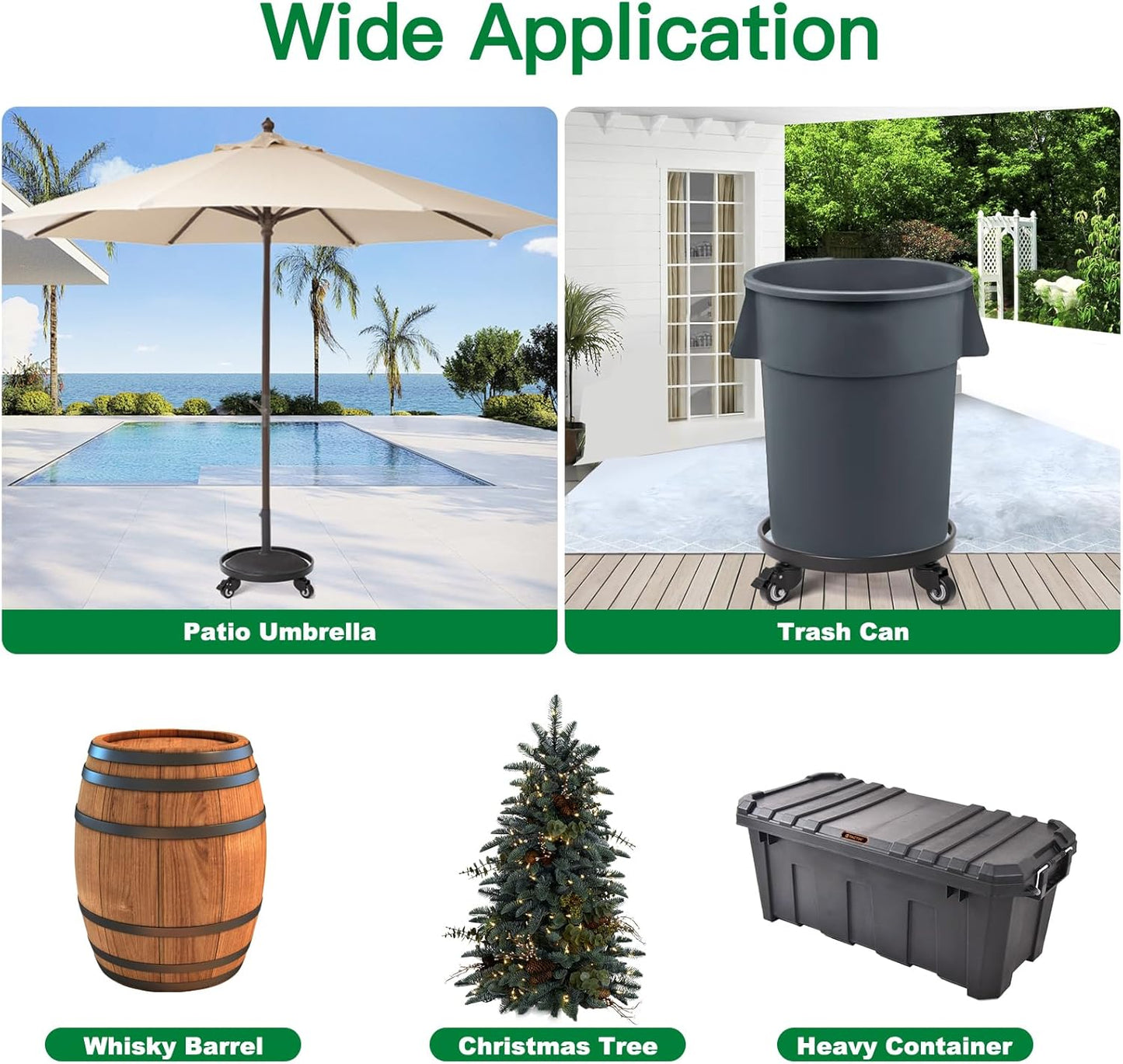 Plant Caddy with Wheels Heavy Duty 14“ 2 Pack Rolling Plant Stand Plant Dolly Iron Wheeled Lockable Casters round Pot Mover Rollers Indoor Outdoor Planter Trolley Metal