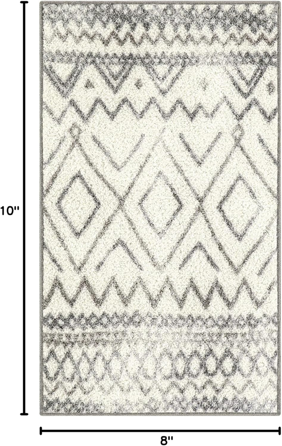 Abstract Diamond Modern Distressed Kitchen Rugs Non Skid Accent Area Floor Mat [Made in USA], 1'8 X 2'10, Neutral