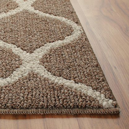 Rebecca Contemporary Kitchen Rugs Non Skid Accent Area Carpet [Made in USA], 1'8 X 2'10, Café Brown/White