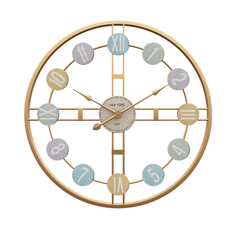 Europe And The United States Mute Simple Clocks Modern Iron Craft Iron Clock Living Room Decoration Creative Wall Clock Manufacturers
