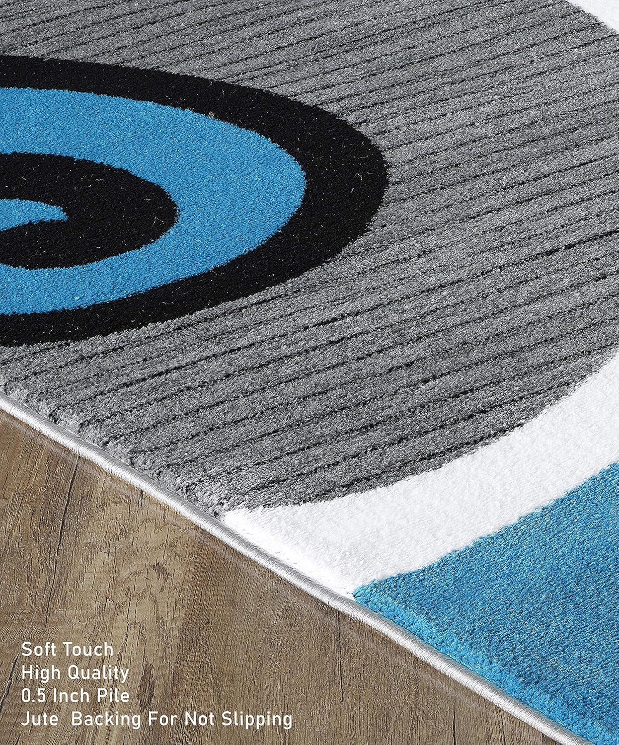Modern Area Rug 5X7 Turquoise Swirls Carpet Bedroom Living Room Contemporary Dining Accent Sevilla Collection 4817 (5X7, Turkaz)