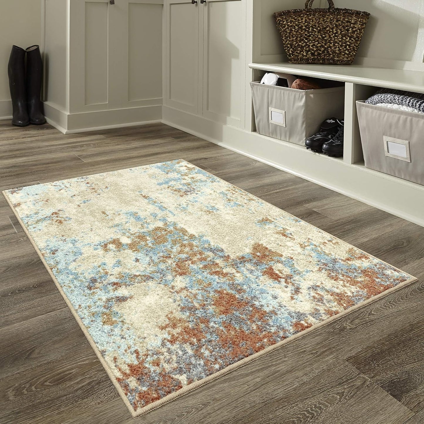 Southwestern Stone Distressed Abstract Kitchen Rugs Non Skid Washable Accent Area Floor Mat [Made in USA], 2'6 X 3'10, Multi