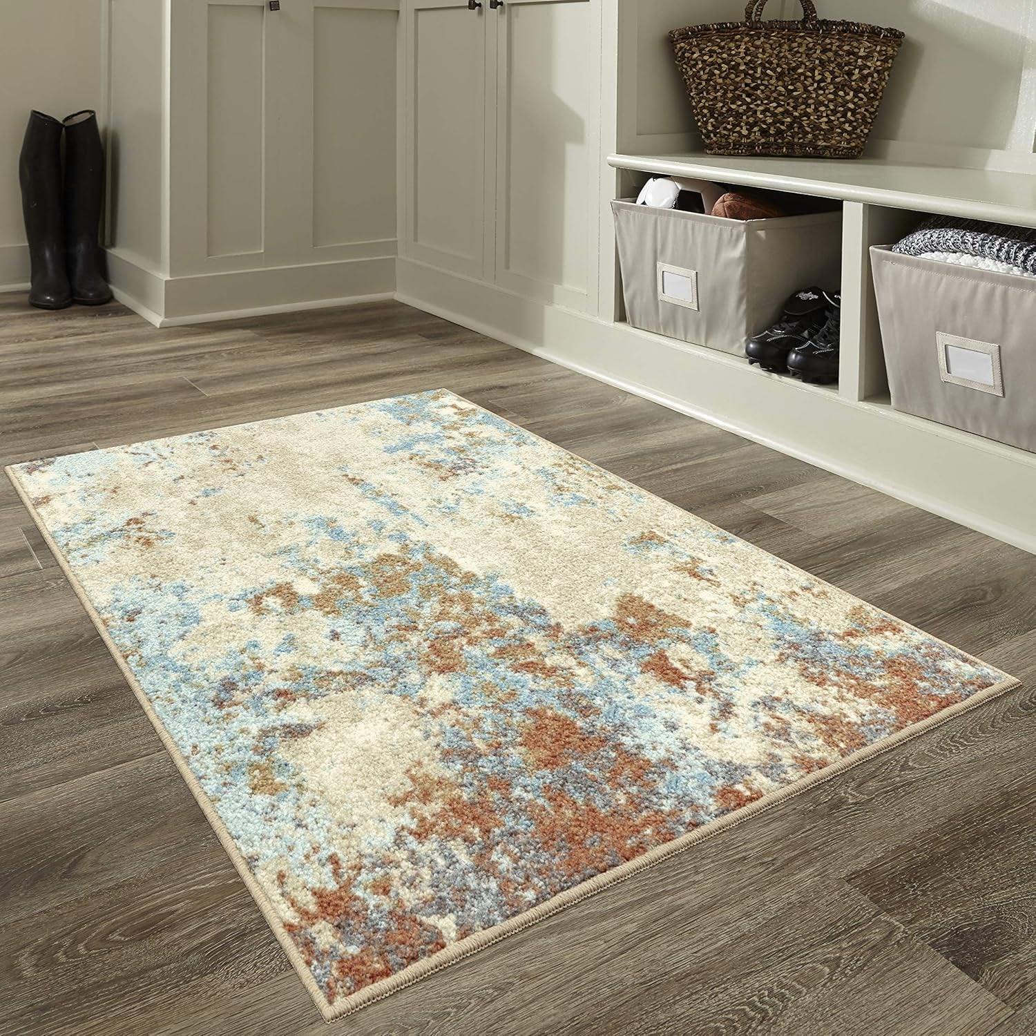 Southwestern Stone Distressed Abstract Kitchen Rugs Non Skid Washable Accent Area Floor Mat [Made in USA], 2'6 X 3'10, Multi