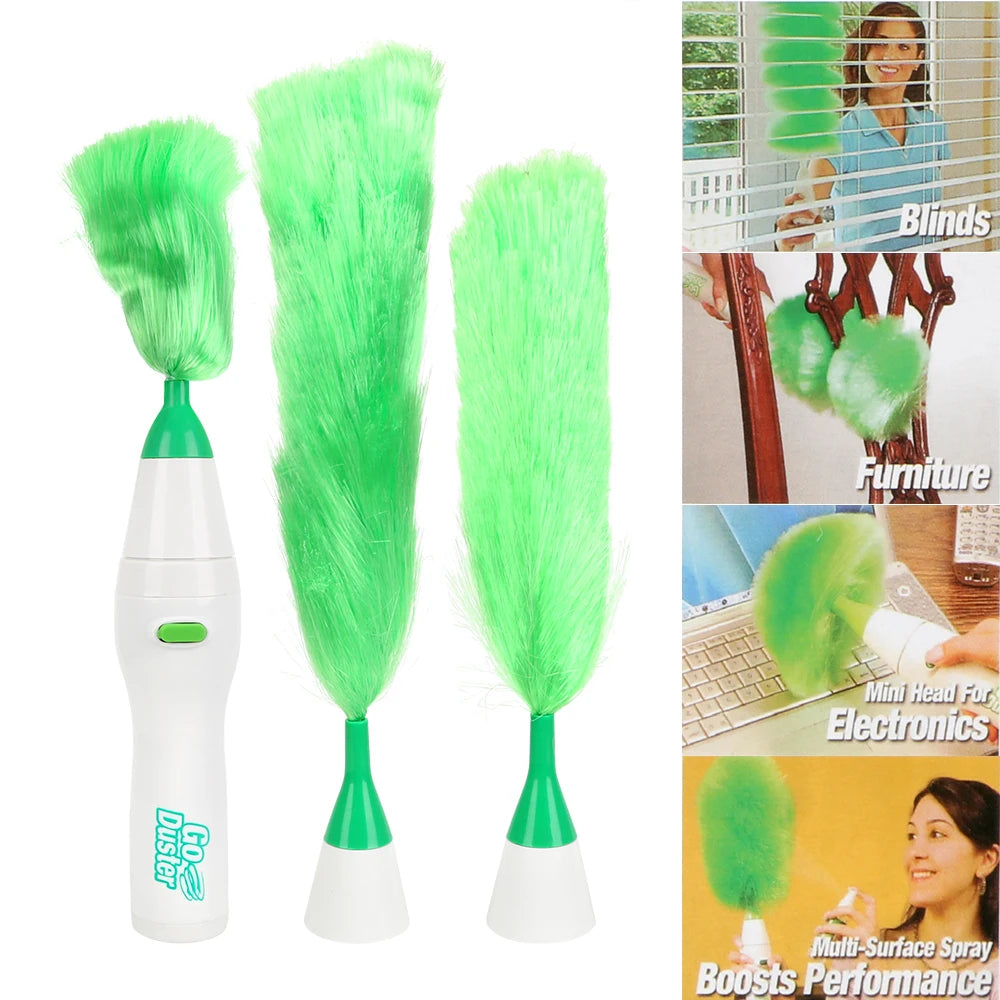 Window Bookshelf for Home Furniture Car Dust Cleaner Brush Multifunctional Electric Feather Duster Soft Microfiber
