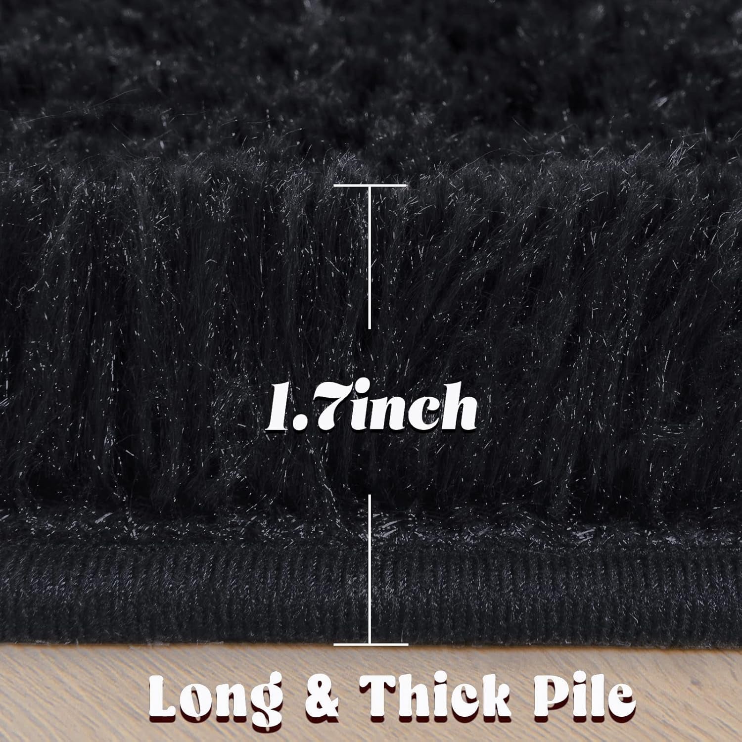 round Rug 6X6 Feet Fluffy Soft Area Rugs for Kids Girls Room Princess Castle Plush Shaggy Carpet Cute Circle Nursery Rug for Kids Teen'S Bedroom Home Decor Large Circular Carpet, Black
