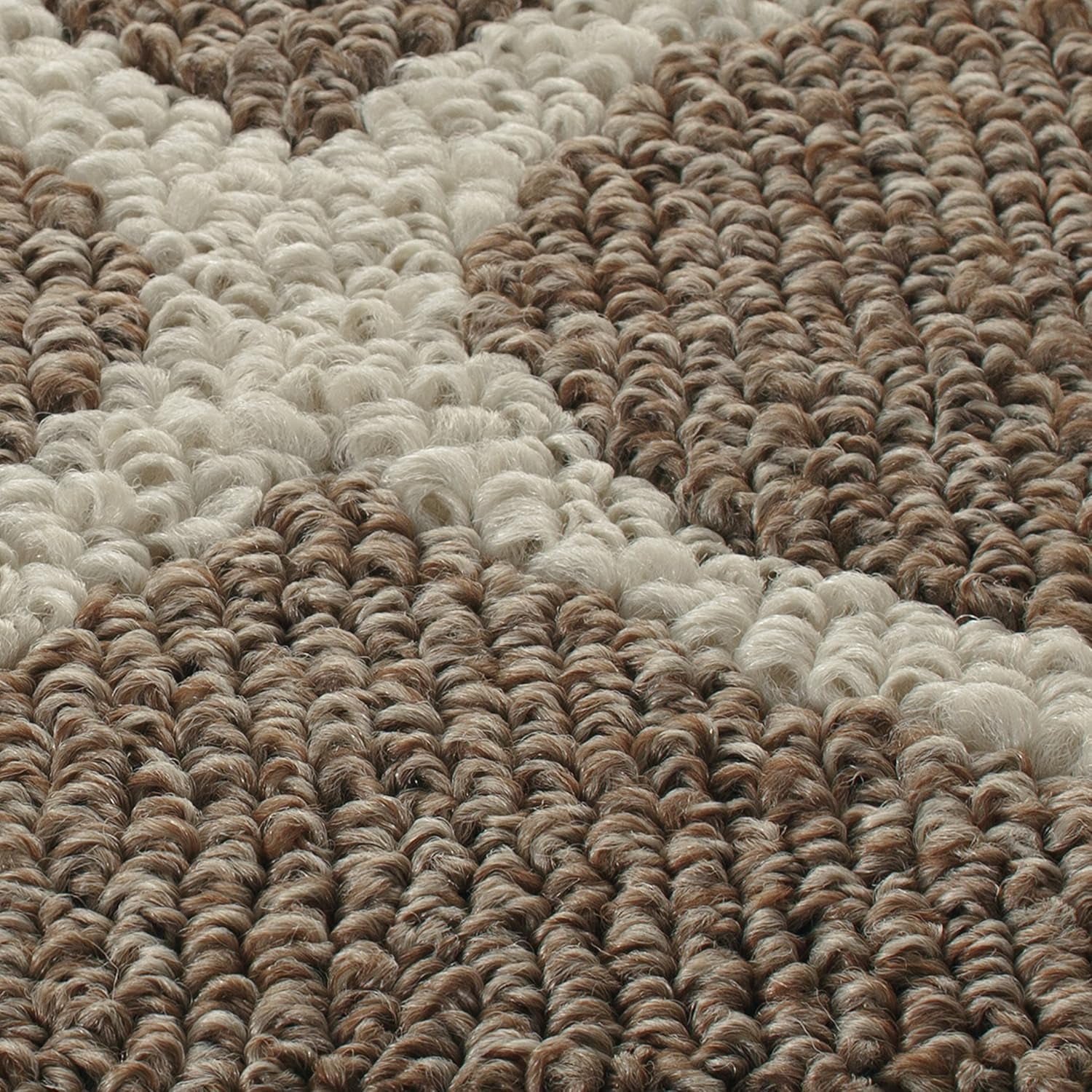 Rebecca Contemporary Kitchen Rugs Non Skid Accent Area Carpet [Made in USA], 1'8 X 2'10, Café Brown/White