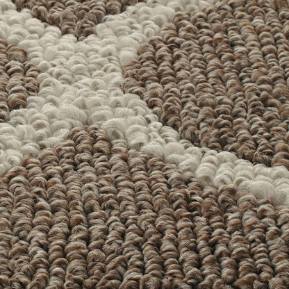 Rebecca Contemporary Kitchen Rugs Non Skid Accent Area Carpet [Made in USA], 1'8 X 2'10, Café Brown/White