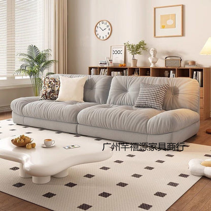 Cream Fengyunduo Sofa Straight Row Simple Small Apartment Living Room Lazy Sofa Double Three-Person Fabric Combination