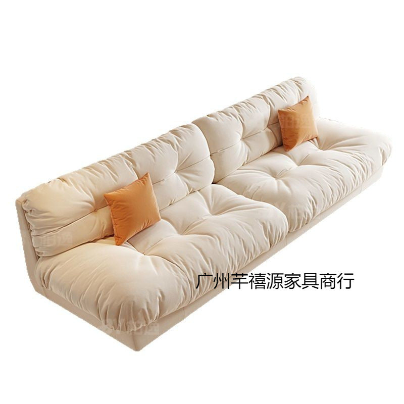 Cream Fengyunduo Sofa Straight Row Simple Small Apartment Living Room Lazy Sofa Double Three-Person Fabric Combination