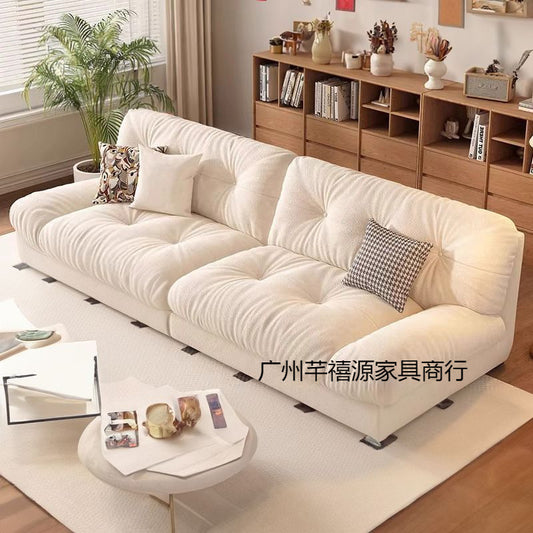 Cream Fengyunduo Sofa Straight Row Simple Small Apartment Living Room Lazy Sofa Double Three-Person Fabric Combination