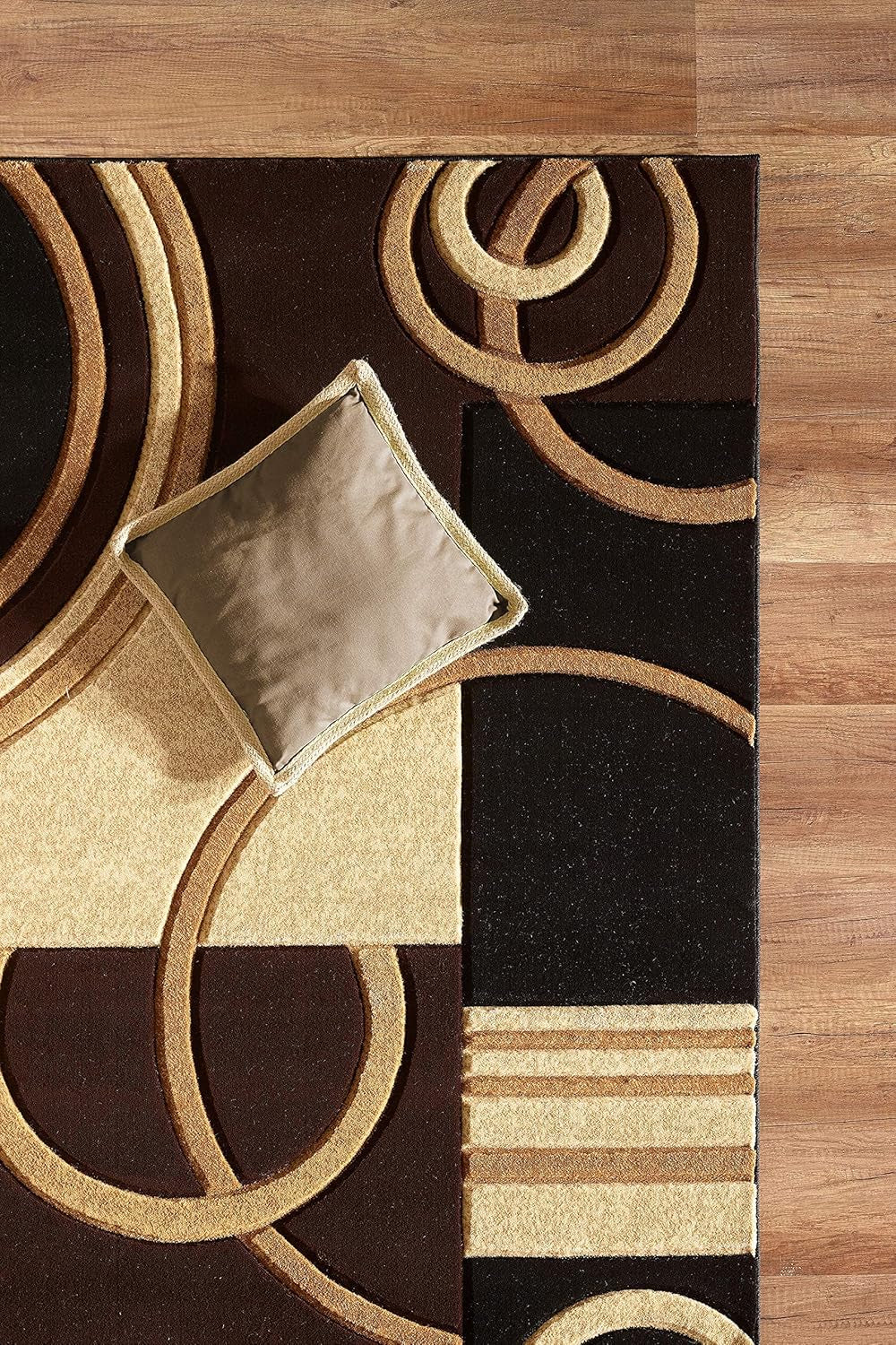 Area Rug Modern Soft Hand Carved Contemporary Floor Carpet with Premium Fluffy Texture for Indoor Living Dining Room and Bedroom Area (Brown, 5X7)