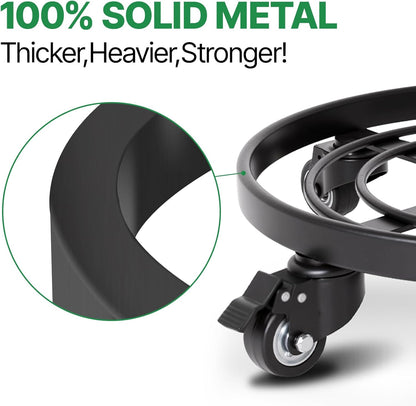Plant Caddy with Wheels Heavy Duty 14“ 2 Pack Rolling Plant Stand Plant Dolly Iron Wheeled Lockable Casters round Pot Mover Rollers Indoor Outdoor Planter Trolley Metal