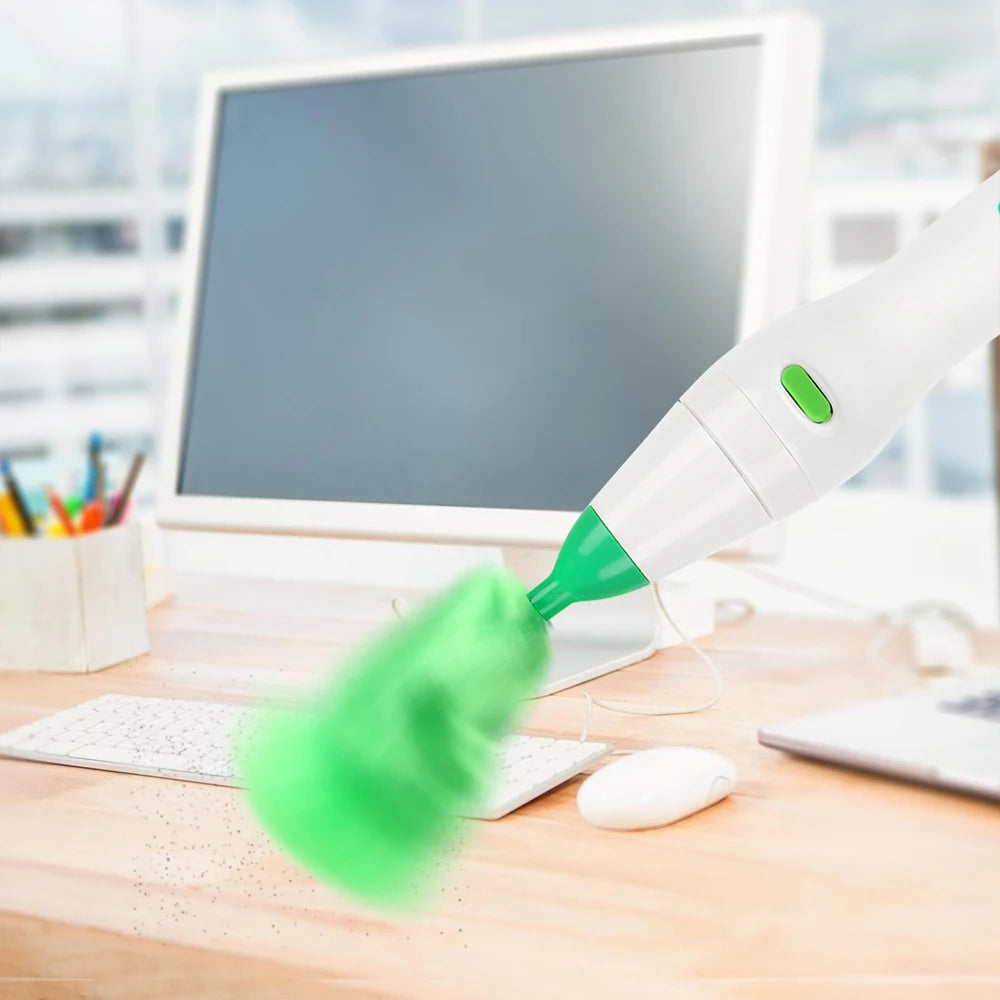 Window Bookshelf for Home Furniture Car Dust Cleaner Brush Multifunctional Electric Feather Duster Soft Microfiber