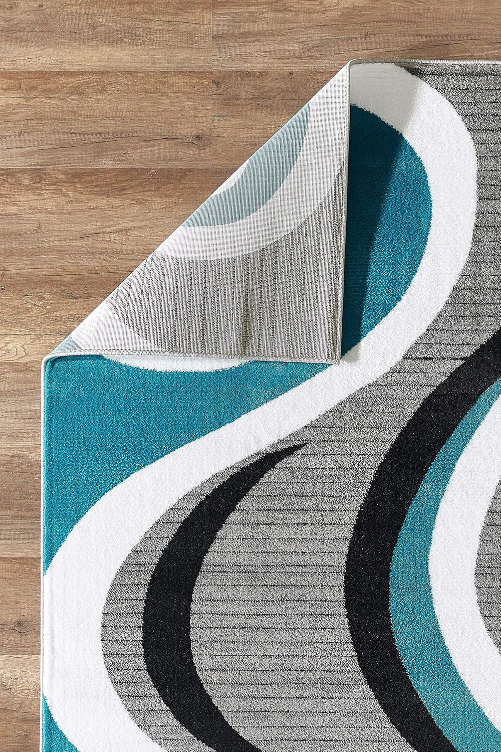 Modern Area Rug 5X7 Turquoise Swirls Carpet Bedroom Living Room Contemporary Dining Accent Sevilla Collection 4817 (5X7, Turkaz)